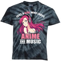 Just A Girl Who Like Anime And Music Funny Anime Kids Tie-Dye T-Shirt