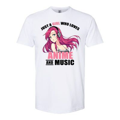 Just A Girl Who Like Anime And Music Funny Anime Softstyle CVC T-Shirt