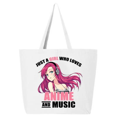 Just A Girl Who Like Anime And Music Funny Anime 25L Jumbo Tote