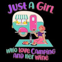 Just A Girl Who Love Camping And Her Wine 16 in Basic Backpack