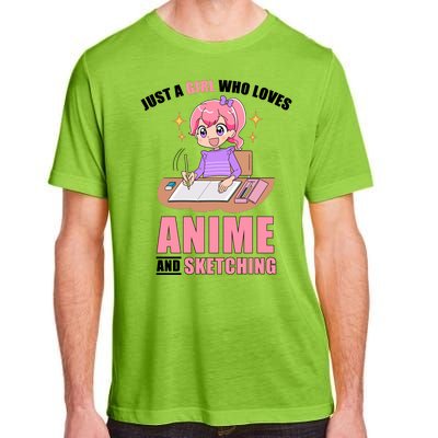 Just A Girl Who Loves Anime And Sketching Adult ChromaSoft Performance T-Shirt