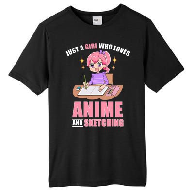 Just A Girl Who Loves Anime And Sketching Tall Fusion ChromaSoft Performance T-Shirt