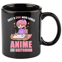 Just A Girl Who Loves Anime And Sketching 11oz C Handle Ceramic Mug