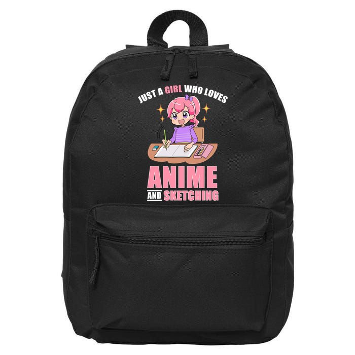Just A Girl Who Loves Anime And Sketching 16 in Basic Backpack