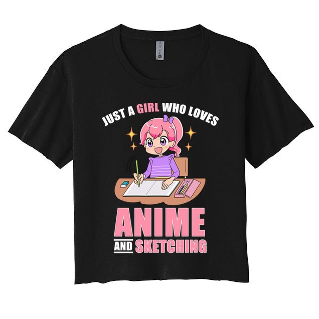 Just A Girl Who Loves Anime And Sketching Crop Top