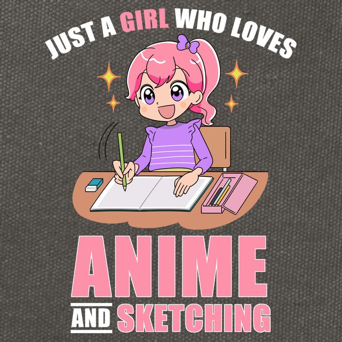 Just A Girl Who Loves Anime And Sketching Cotton Canvas Backpack