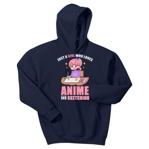 Just A Girl Who Loves Anime And Sketching Kids Hoodie