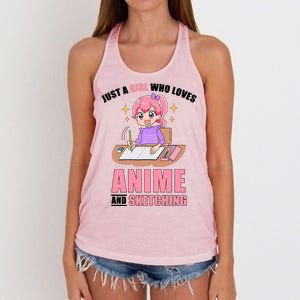 Just A Girl Who Loves Anime And Sketching Women's Knotted Racerback Tank