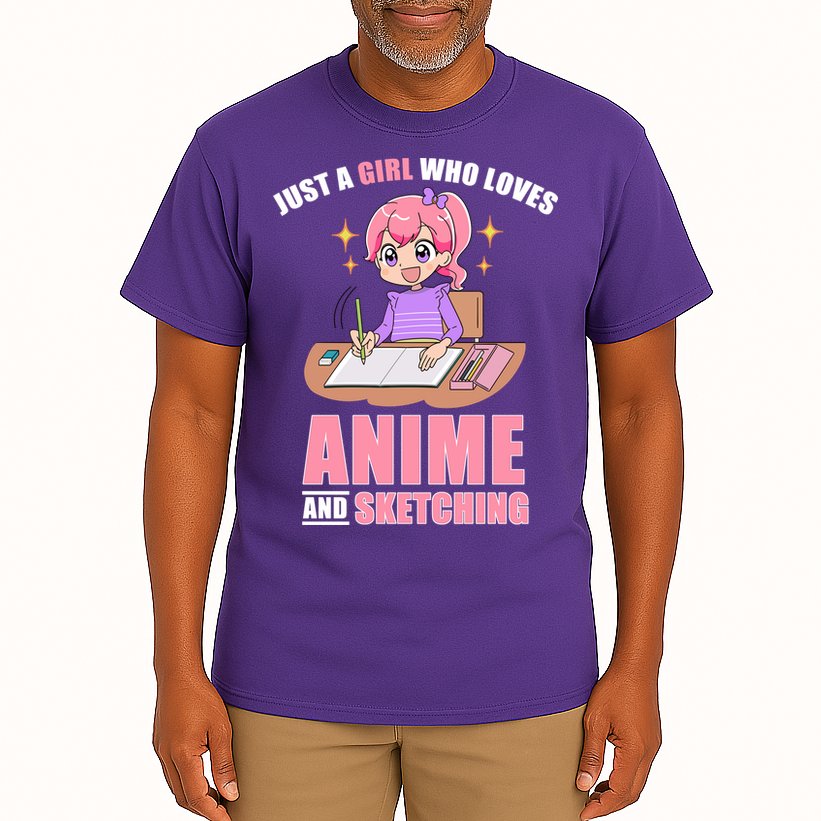 Just A Girl Who Loves Anime And Sketching Tall T-Shirt