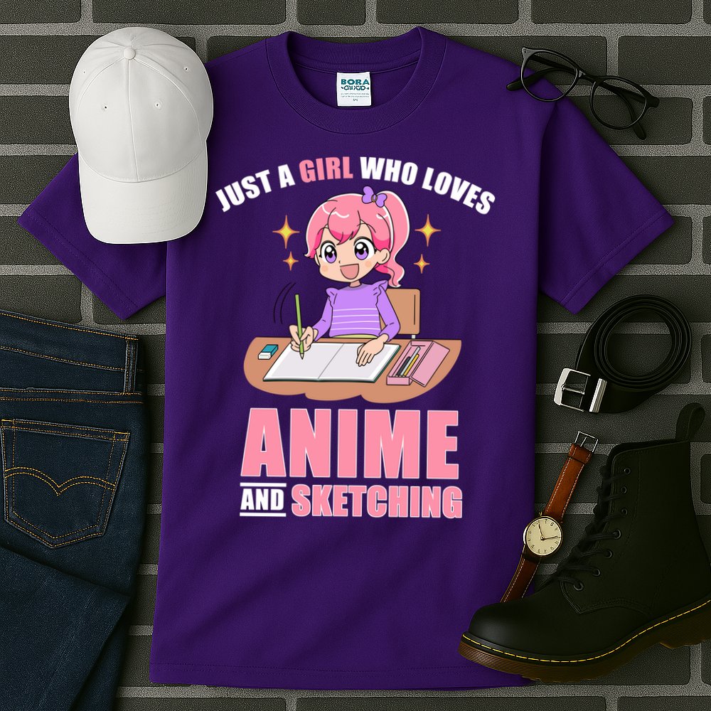 Just A Girl Who Loves Anime And Sketching Tall T-Shirt