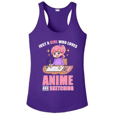 Just A Girl Who Loves Anime And Sketching Ladies PosiCharge Competitor Racerback Tank