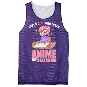 Just A Girl Who Loves Anime And Sketching Mesh Reversible Basketball Jersey Tank