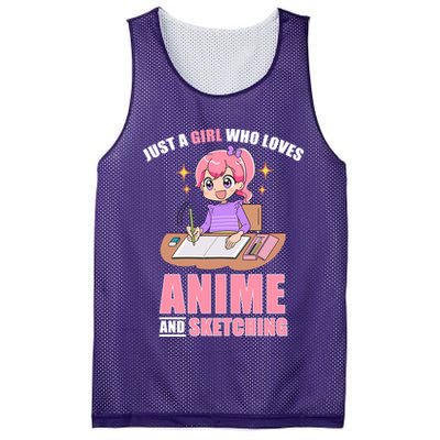 Just A Girl Who Loves Anime And Sketching Mesh Reversible Basketball Jersey Tank