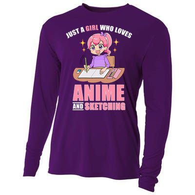 Just A Girl Who Loves Anime And Sketching Cooling Performance Long Sleeve Crew