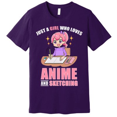 Just A Girl Who Loves Anime And Sketching Premium T-Shirt