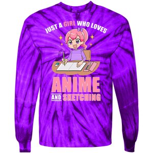 Just A Girl Who Loves Anime And Sketching Tie-Dye Long Sleeve Shirt