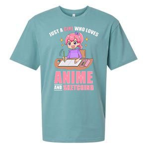 Just A Girl Who Loves Anime And Sketching Sueded Cloud Jersey T-Shirt