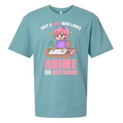 Just A Girl Who Loves Anime And Sketching Sueded Cloud Jersey T-Shirt