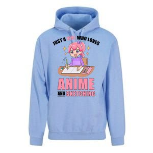 Just A Girl Who Loves Anime And Sketching Unisex Surf Hoodie