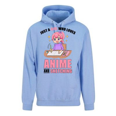 Just A Girl Who Loves Anime And Sketching Unisex Surf Hoodie