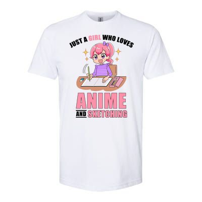 Just A Girl Who Loves Anime And Sketching Softstyle CVC T-Shirt