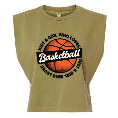 Just A Girl Who Loves Basketball Garment-Dyed Women's Muscle Tee