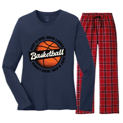 Just A Girl Who Loves Basketball Women's Long Sleeve Flannel Pajama Set 