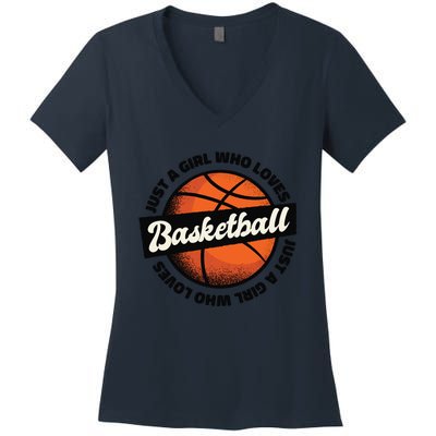 Just A Girl Who Loves Basketball Women's V-Neck T-Shirt