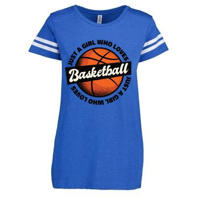 Just A Girl Who Loves Basketball Enza Ladies Jersey Football T-Shirt