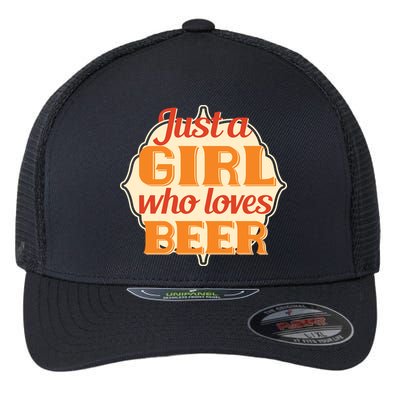 Just A Girl Who Loves Beer Flexfit Unipanel Trucker Cap