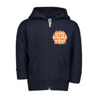 Just A Girl Who Loves Beer Toddler Zip Fleece Hoodie