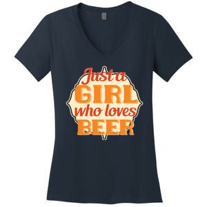 Just A Girl Who Loves Beer Women's V-Neck T-Shirt