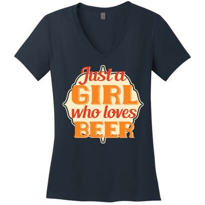 Just A Girl Who Loves Beer Women's V-Neck T-Shirt
