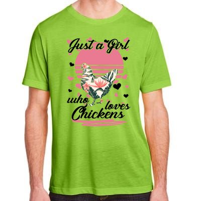 Just A Girl Who Loves Chickens Adult ChromaSoft Performance T-Shirt