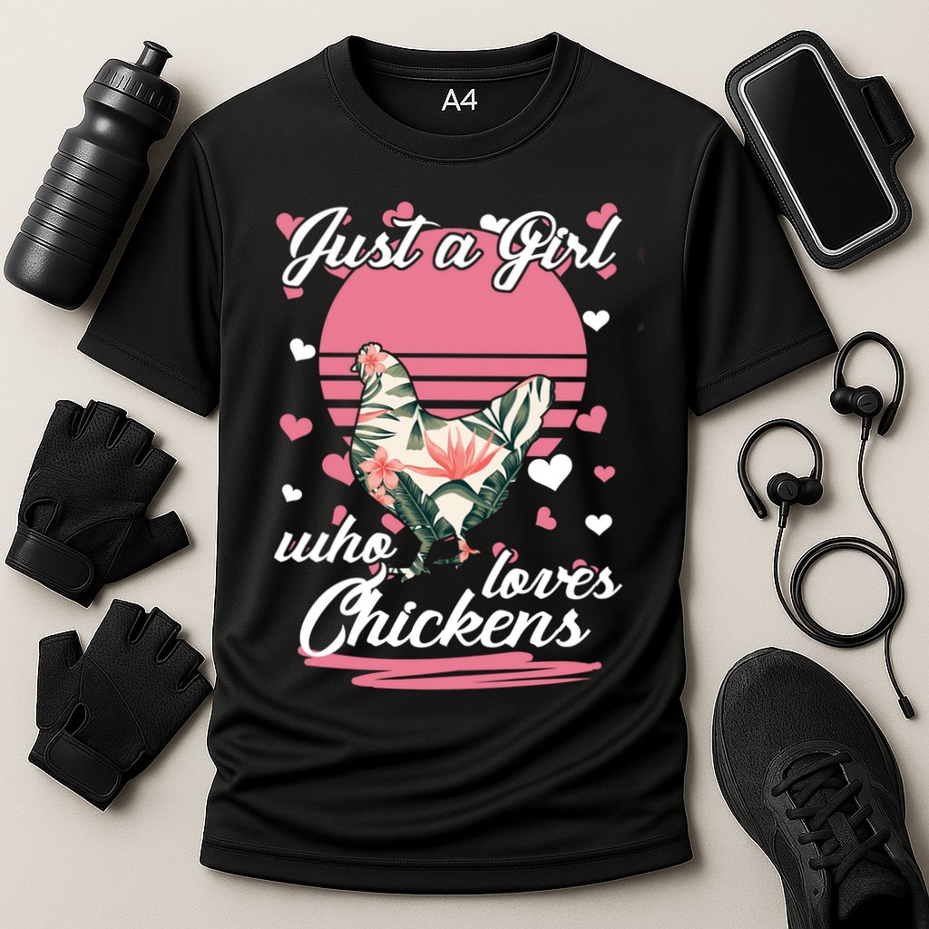 Just A Girl Who Loves Chickens Cooling Performance Crew T-Shirt