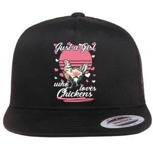 Just A Girl Who Loves Chickens Flat Bill Trucker Hat