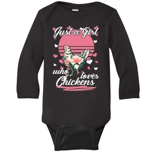 Just A Girl Who Loves Chickens Baby Long Sleeve Bodysuit