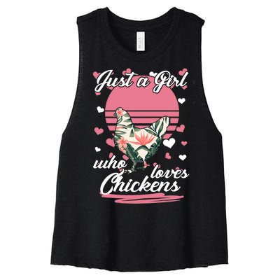 Just A Girl Who Loves Chickens Women's Racerback Cropped Tank