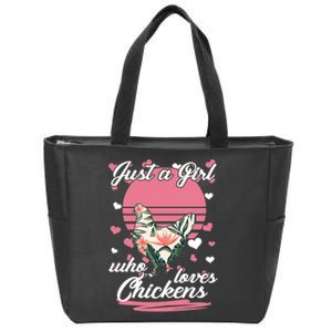 Just A Girl Who Loves Chickens Zip Tote Bag