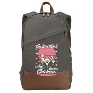 Just A Girl Who Loves Chickens Cotton Canvas Backpack