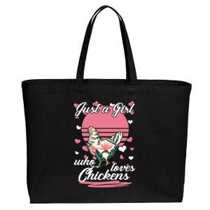 Just A Girl Who Loves Chickens Cotton Canvas Jumbo Tote