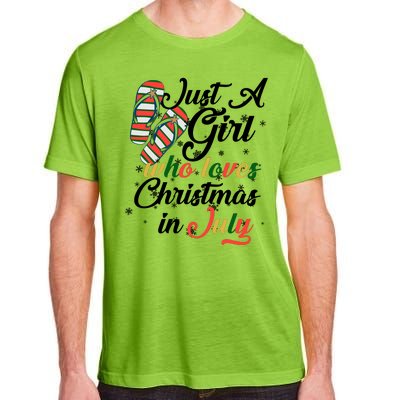 Just A Girl Who Loves Christmas In July Adult ChromaSoft Performance T-Shirt