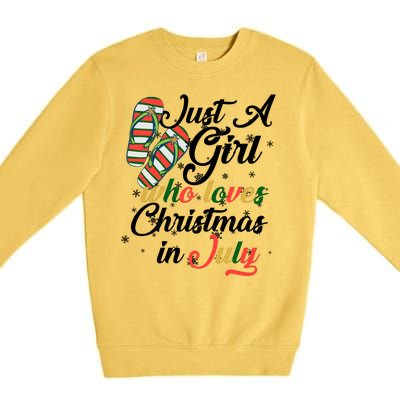 Just A Girl Who Loves Christmas In July Premium Crewneck Sweatshirt