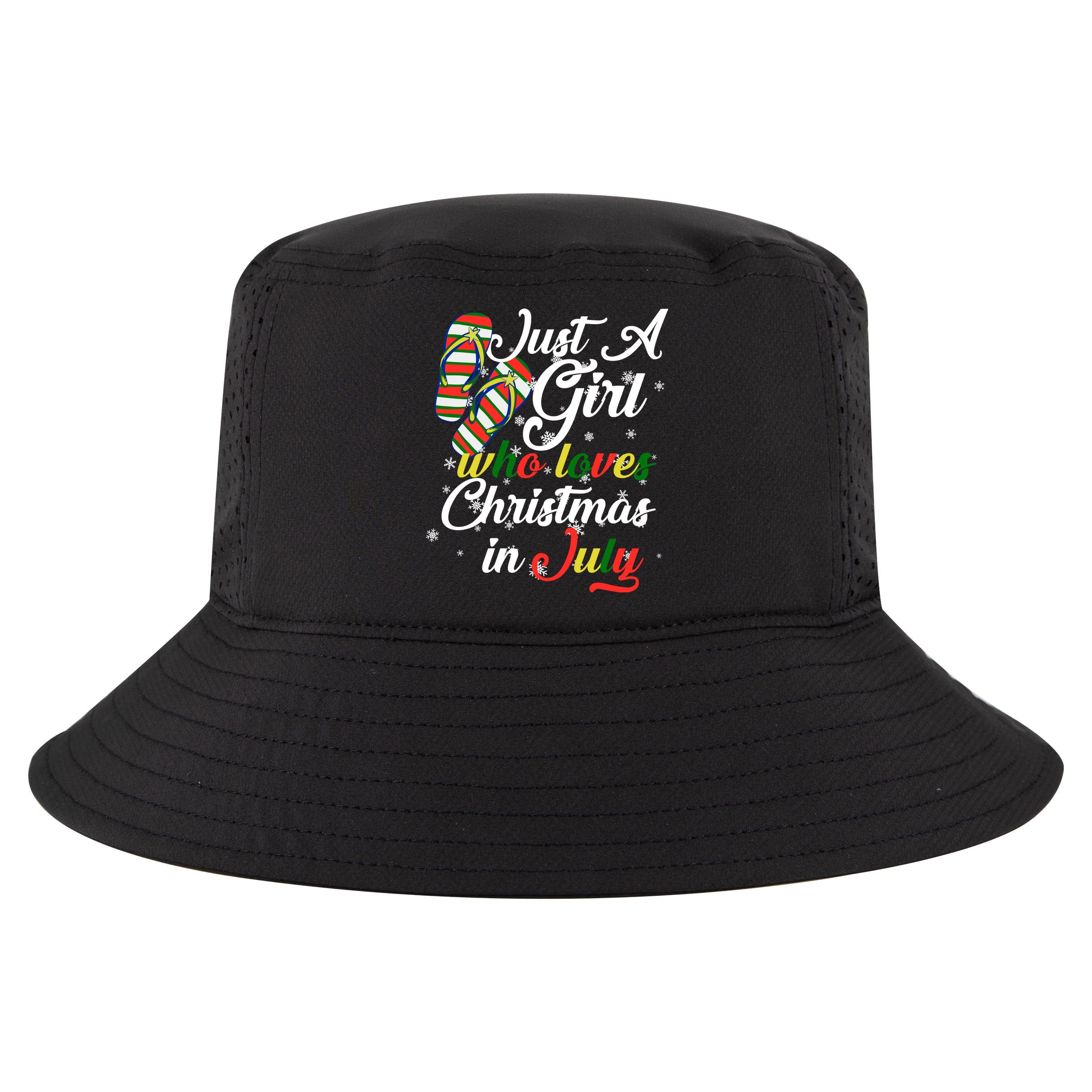 Just A Girl Who Loves Christmas In July Cool Comfort Performance Bucket Hat