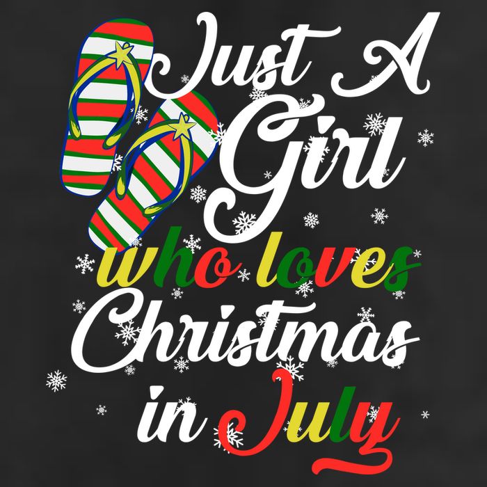 Just A Girl Who Loves Christmas In July 7 Panel Mesh Trucker Snapback Hat