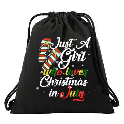 Just A Girl Who Loves Christmas In July Drawstring Bag