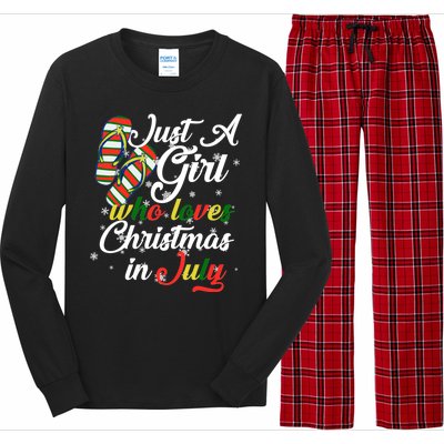 Just A Girl Who Loves Christmas In July Long Sleeve Pajama Set