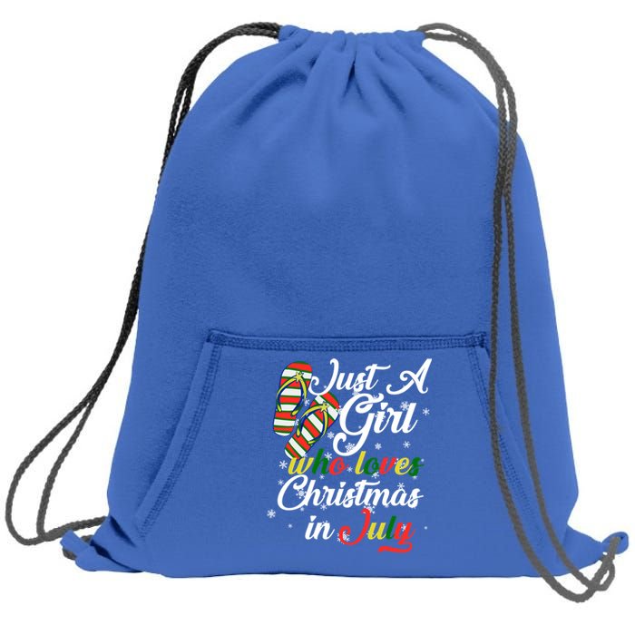 Just A Girl Who Loves Christmas In July Sweatshirt Cinch Pack Bag