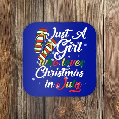 Just A Girl Who Loves Christmas In July Coaster