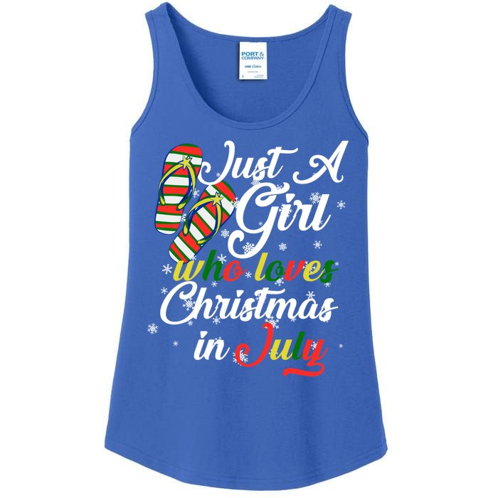 Just A Girl Who Loves Christmas In July Ladies Essential Tank